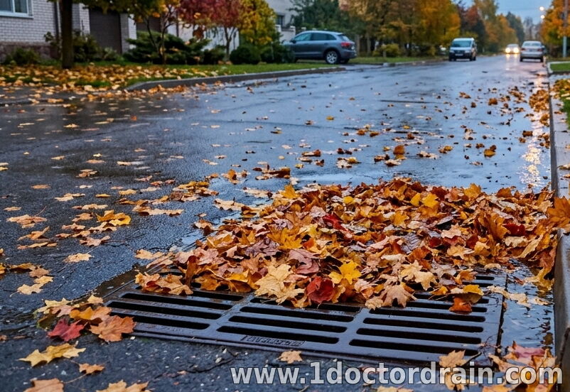 Fall Leaves and Storm Drains: Preventing Yard Floodin